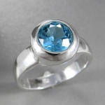 Schmuck-Michel Damen Ring Silber 925 Blautopas 2,5 Karat (3840) Ringgröße 62